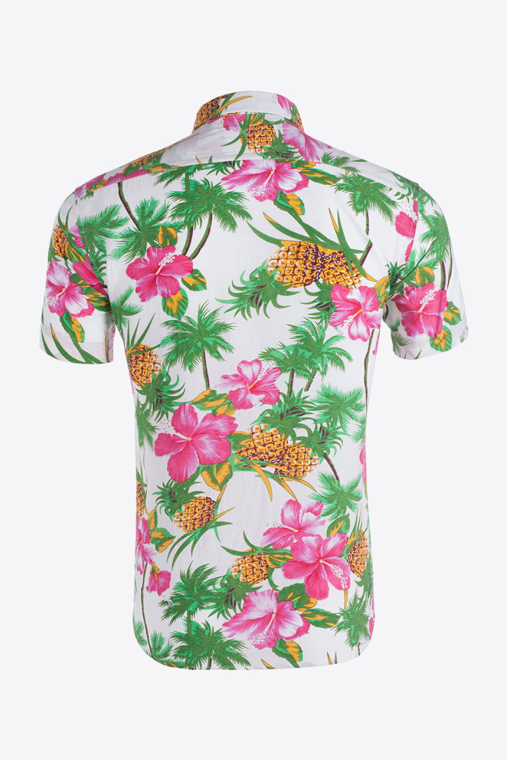 Printed Short Sleeve Collared Vacation Shirt