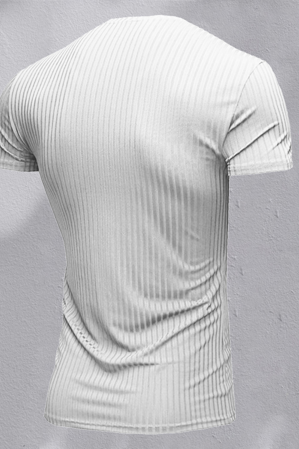 Ribbed V-Neck Short Sleeve Tee