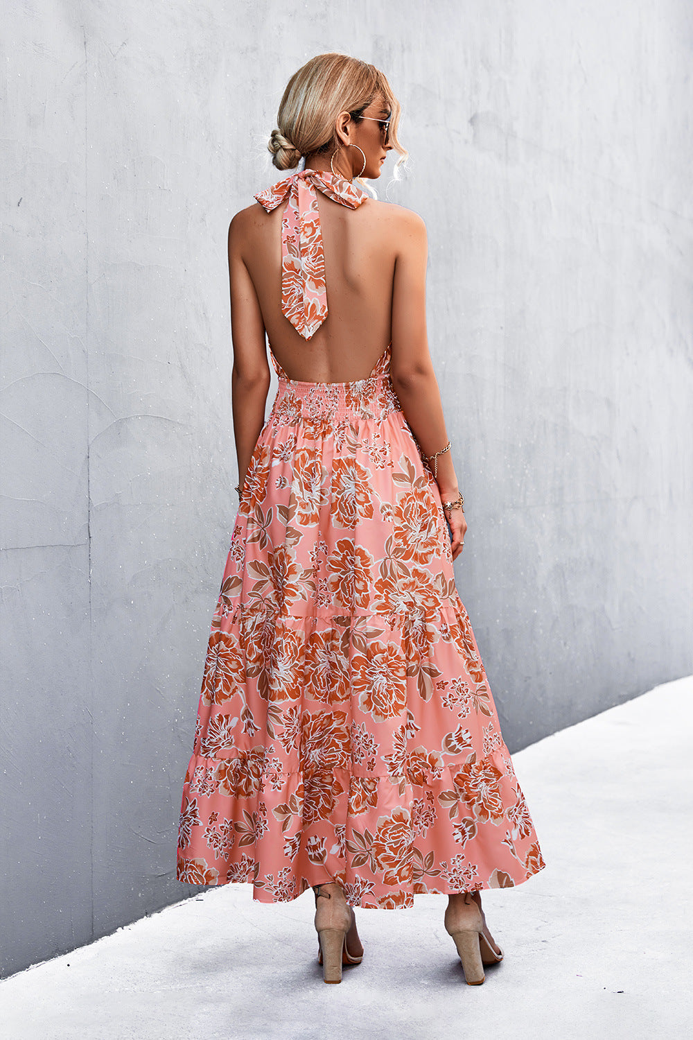 Someday Soon Printed Halter Dress