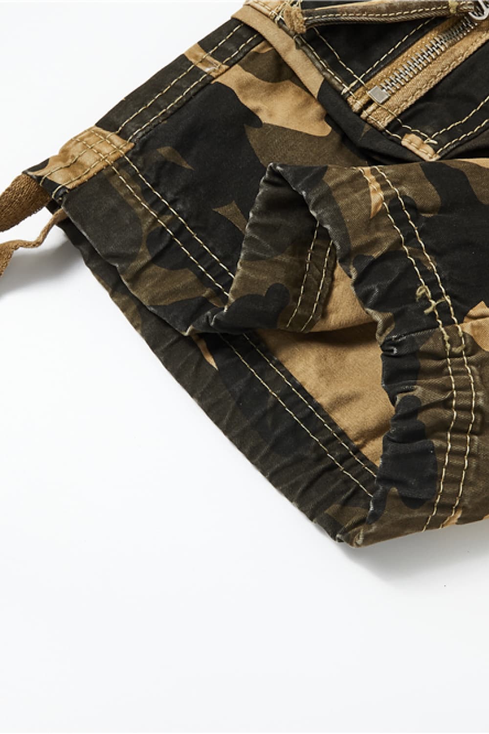 Camouflage Belted Cargo Shorts