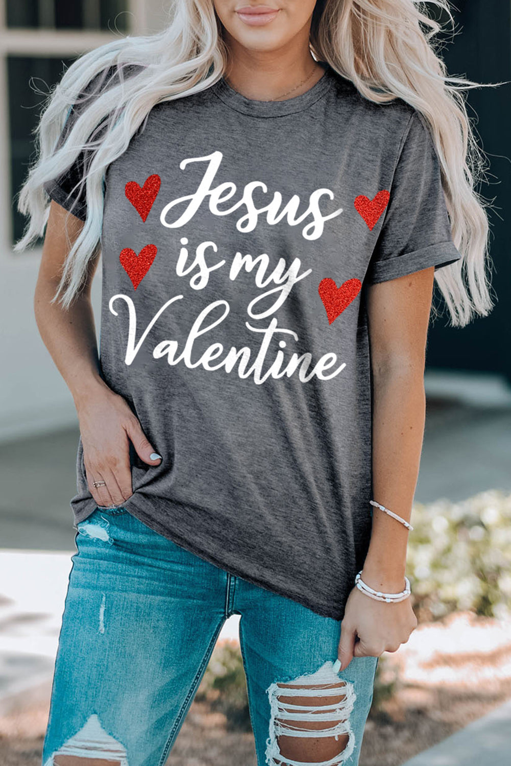 Jesus Is My Valentine Graphic Tee Shirt