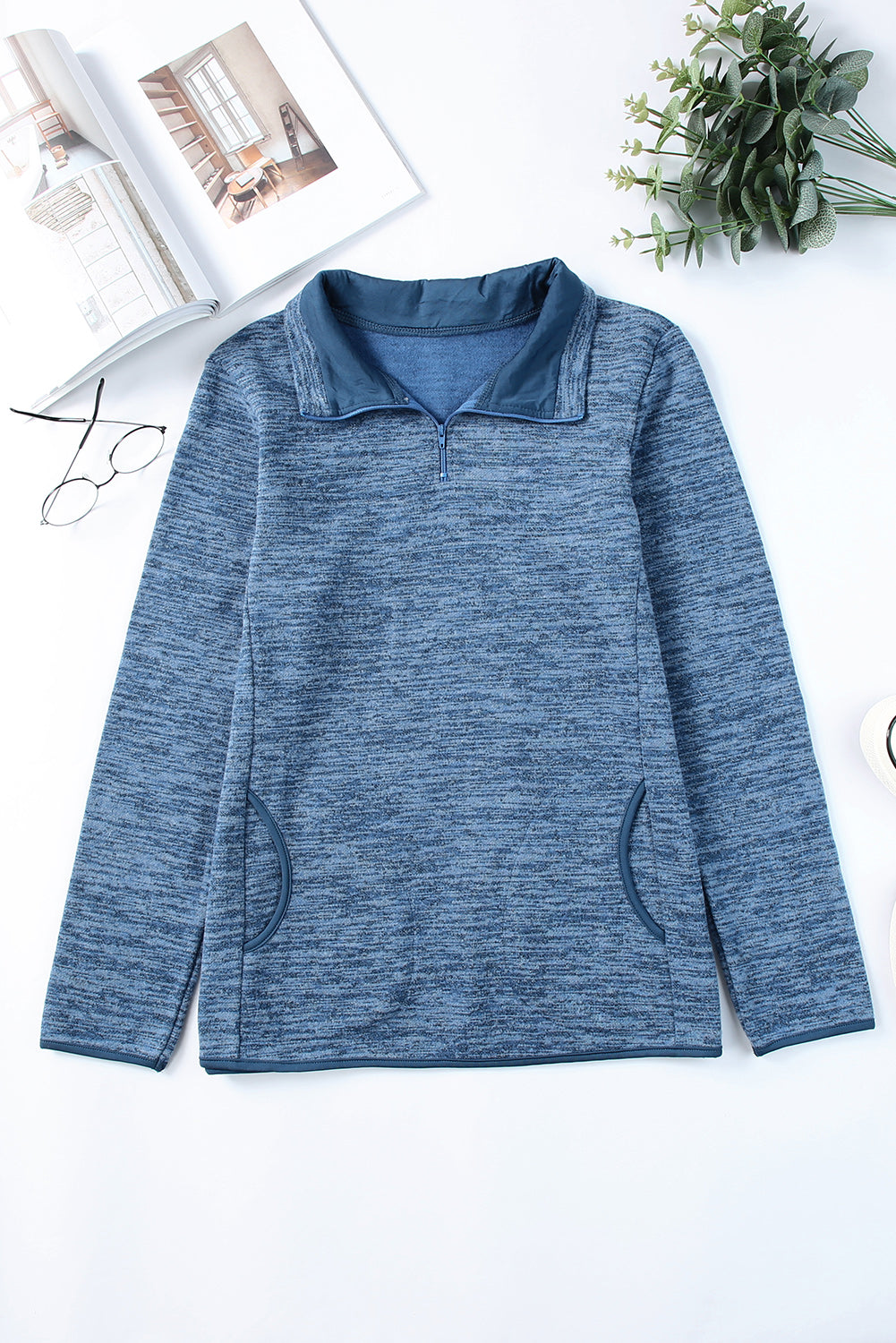 Heathered Quarter-Zip Sweatshirt