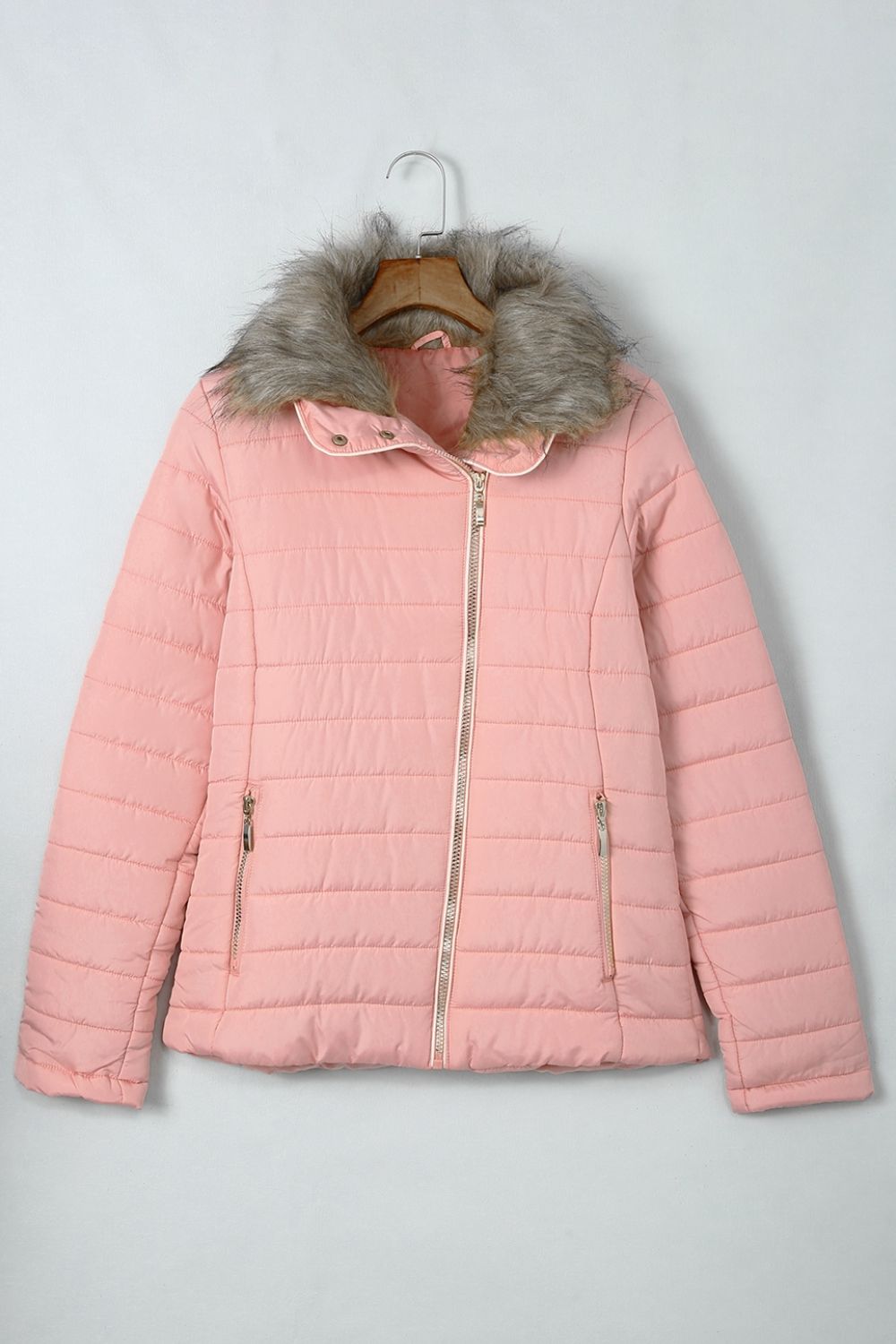 Faux Fur Trim Puffer Jacket