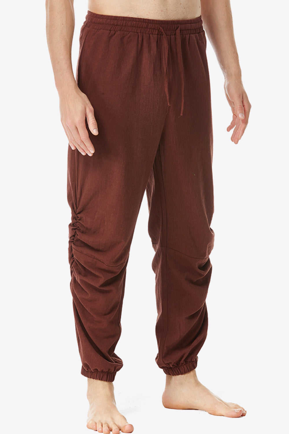 Full Size Ruched Drawstring Waist Pants