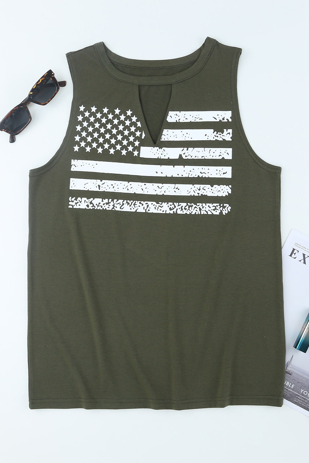 Stars and Stripes Cutout Tank Top