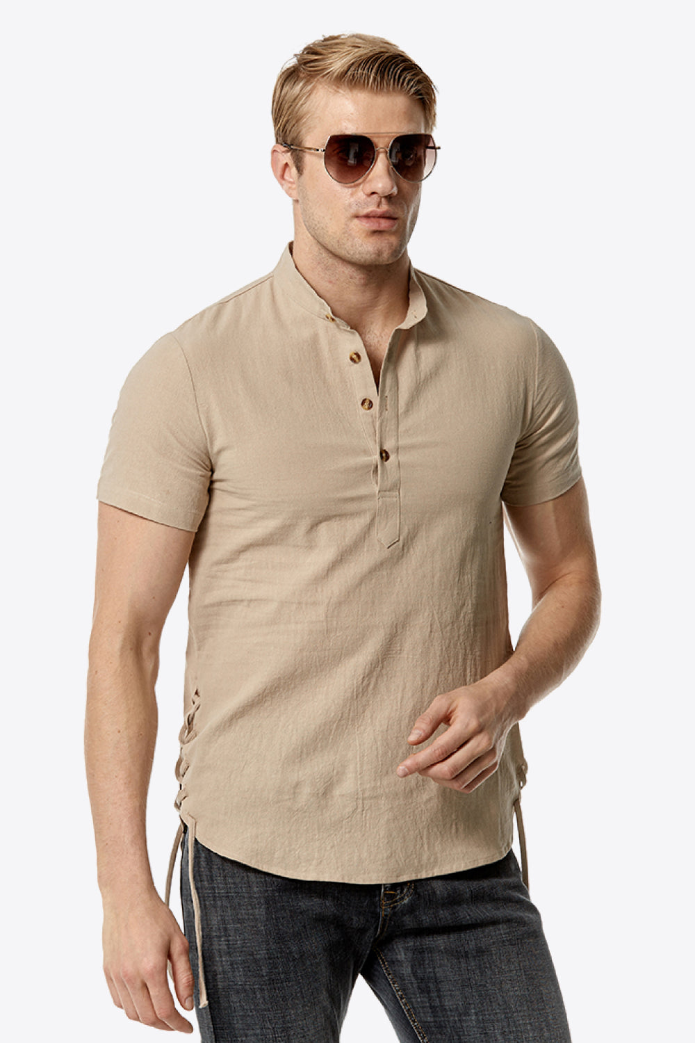 Short Sleeve Henley Tee