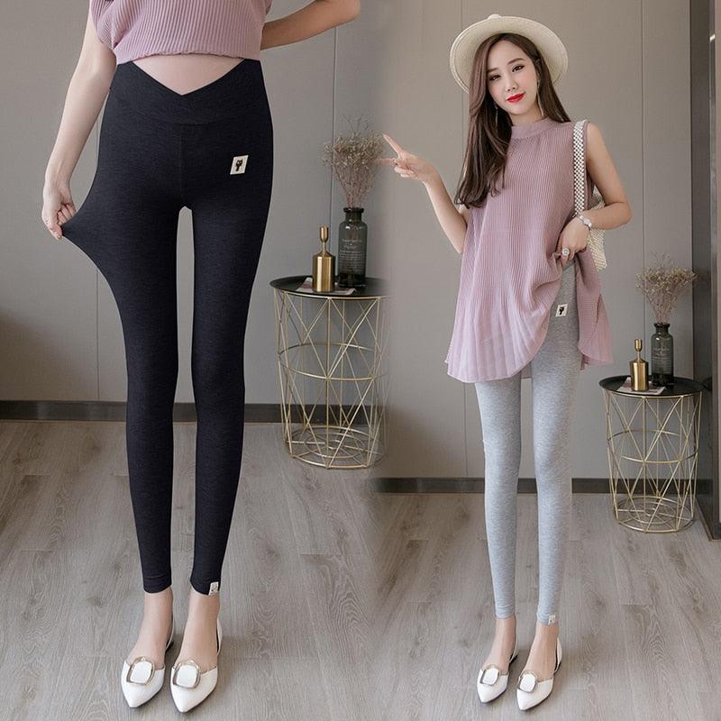 Summer Thin Modal Maternity Skinny Legging - Low Waist Belly Long Legging - Pregnancy (2Z7)