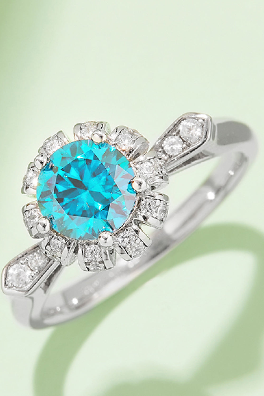 1 Carat Moissanite Contrast 925 Sterling Silver Ring