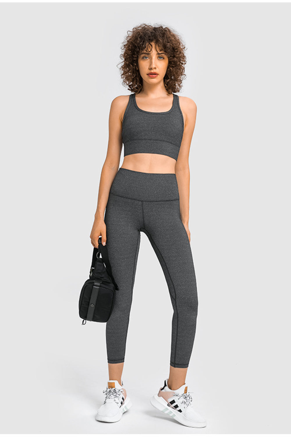 Mesh Panel Racerback Longline Sports Bra