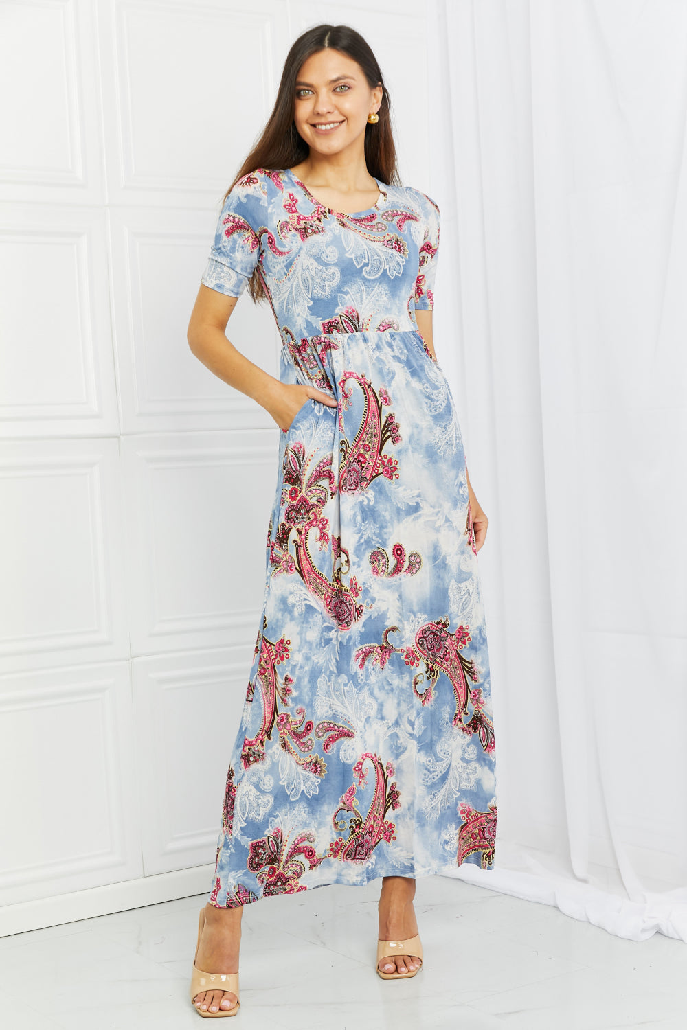 Celeste In My Feels Full Size Paisley Maxi Dress