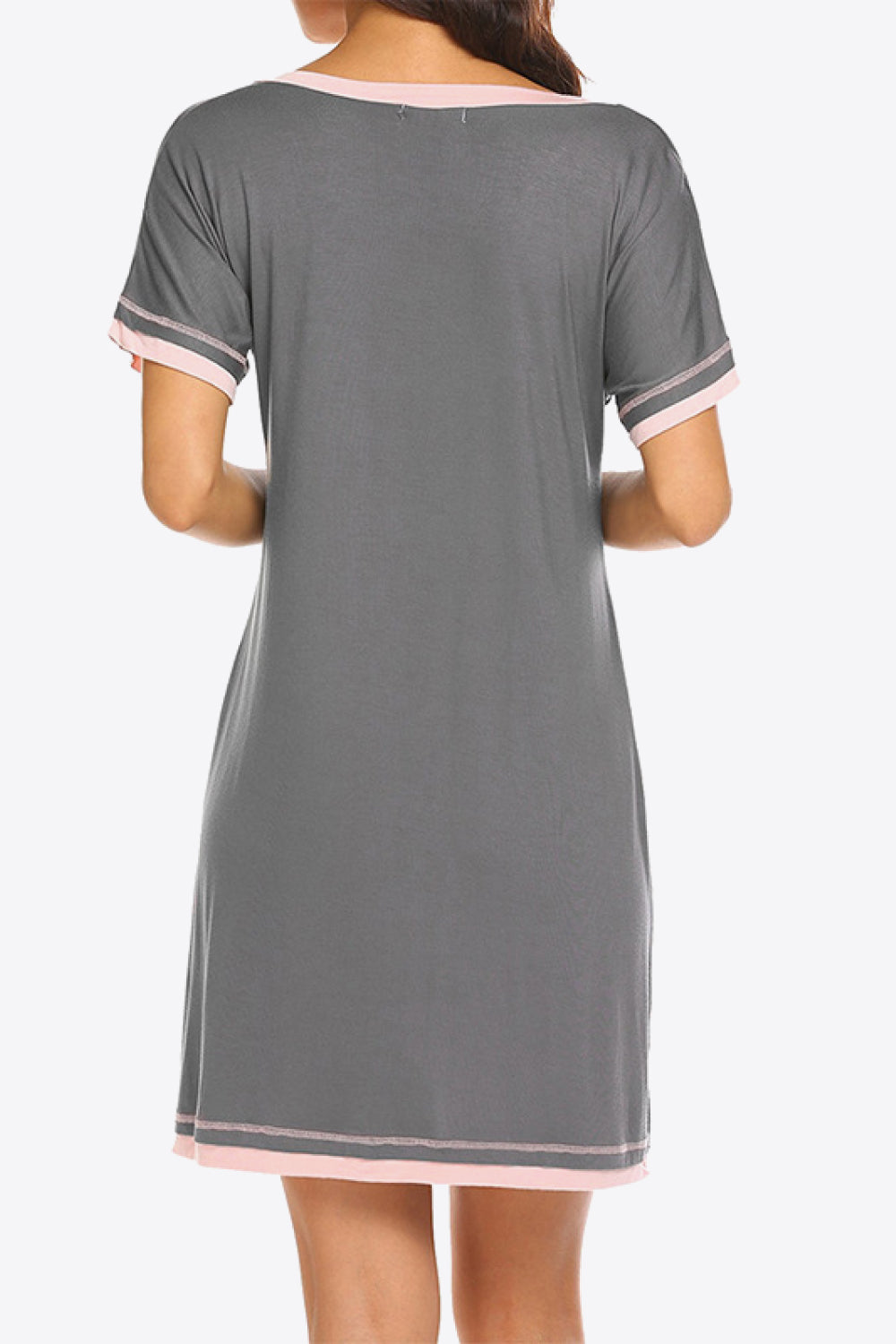 Contrast Trim V-Neck Night Dress