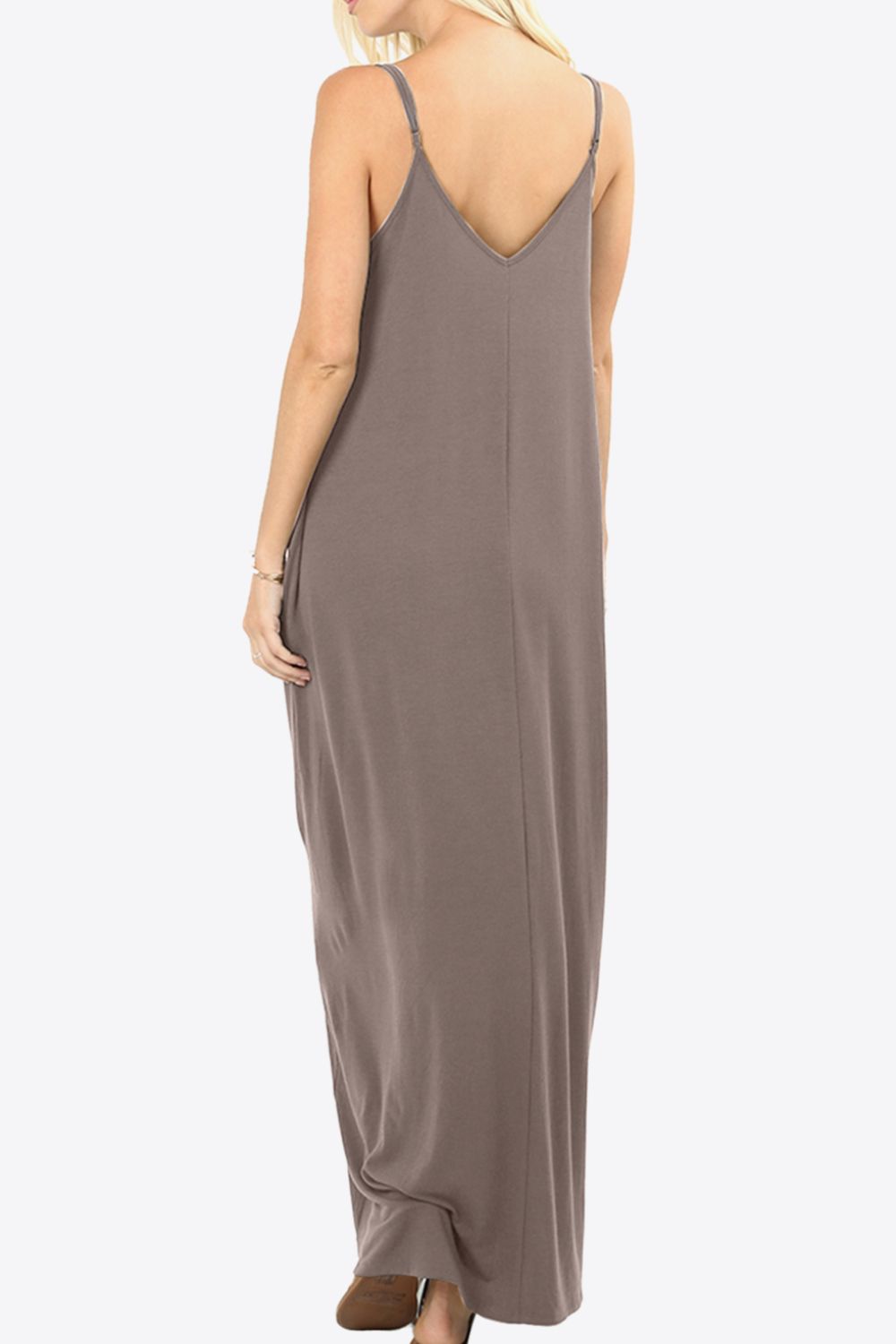 Floral Spaghetti Strap Maxi Dress with Pockets