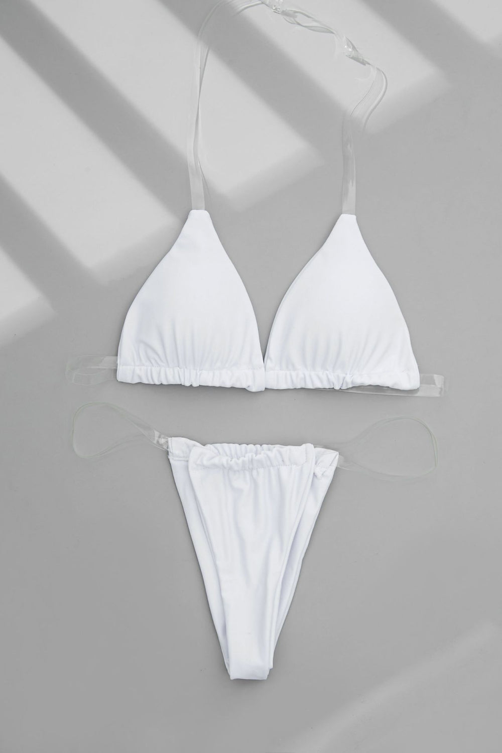 Backless Transparent Strap Bikini Set