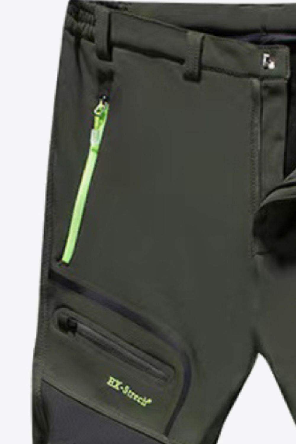 Full Size Contrast Zip Long Pants