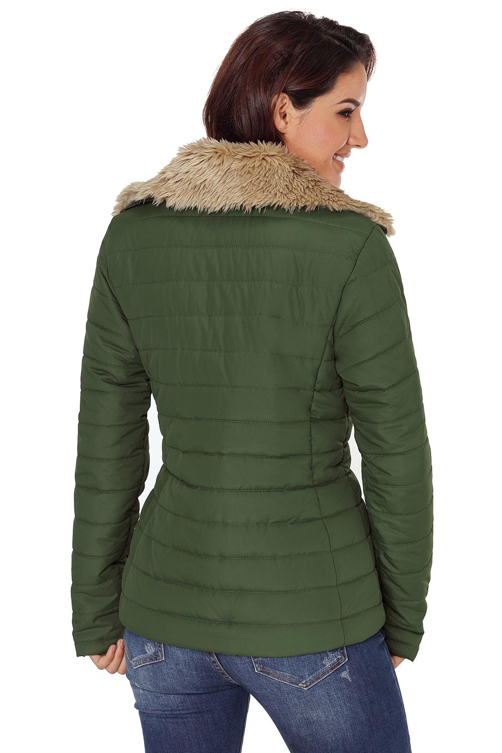 Faux Fur Trim Puffer Jacket