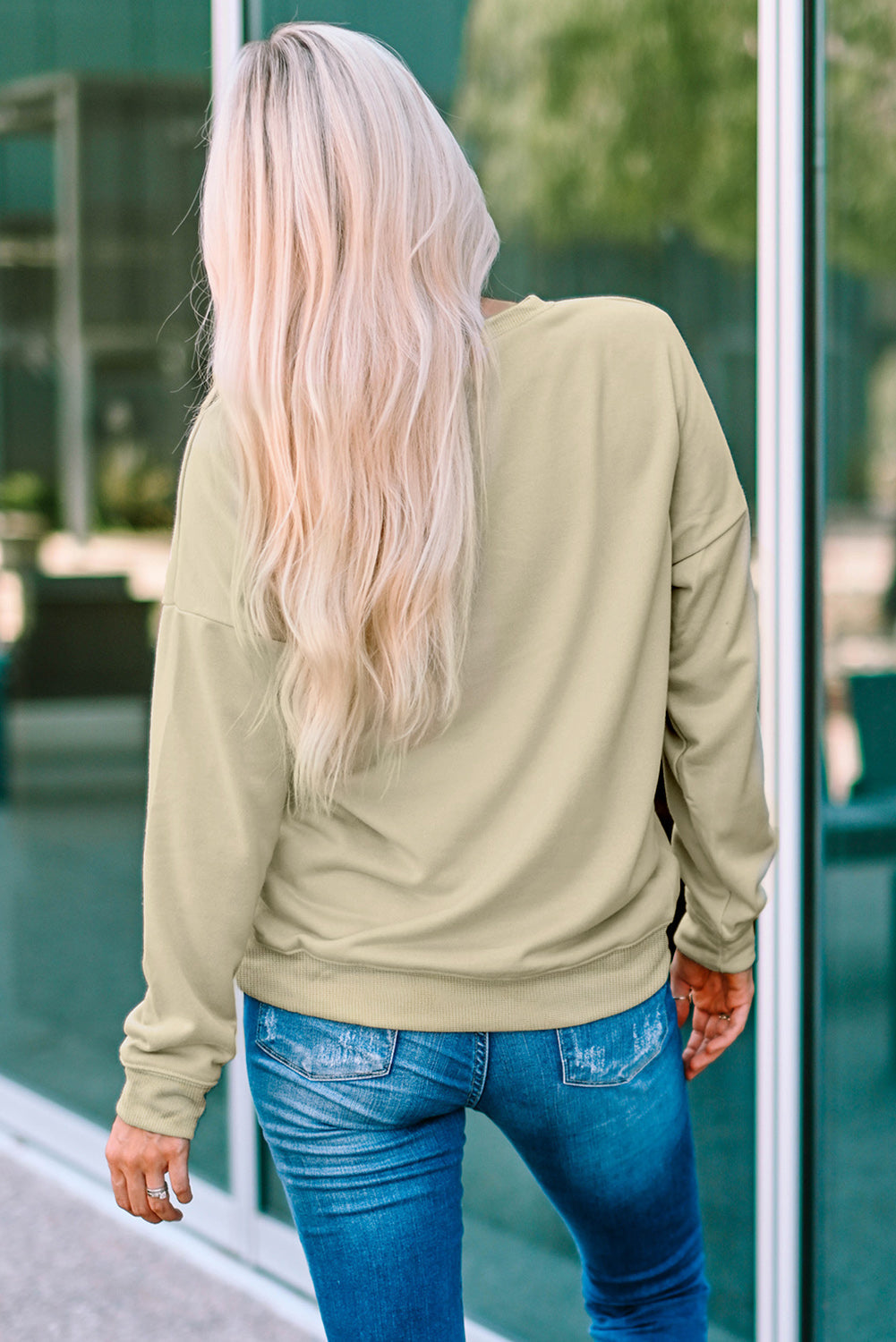 Letter Leopard Graphic Drop Shoulder Sweatshirt