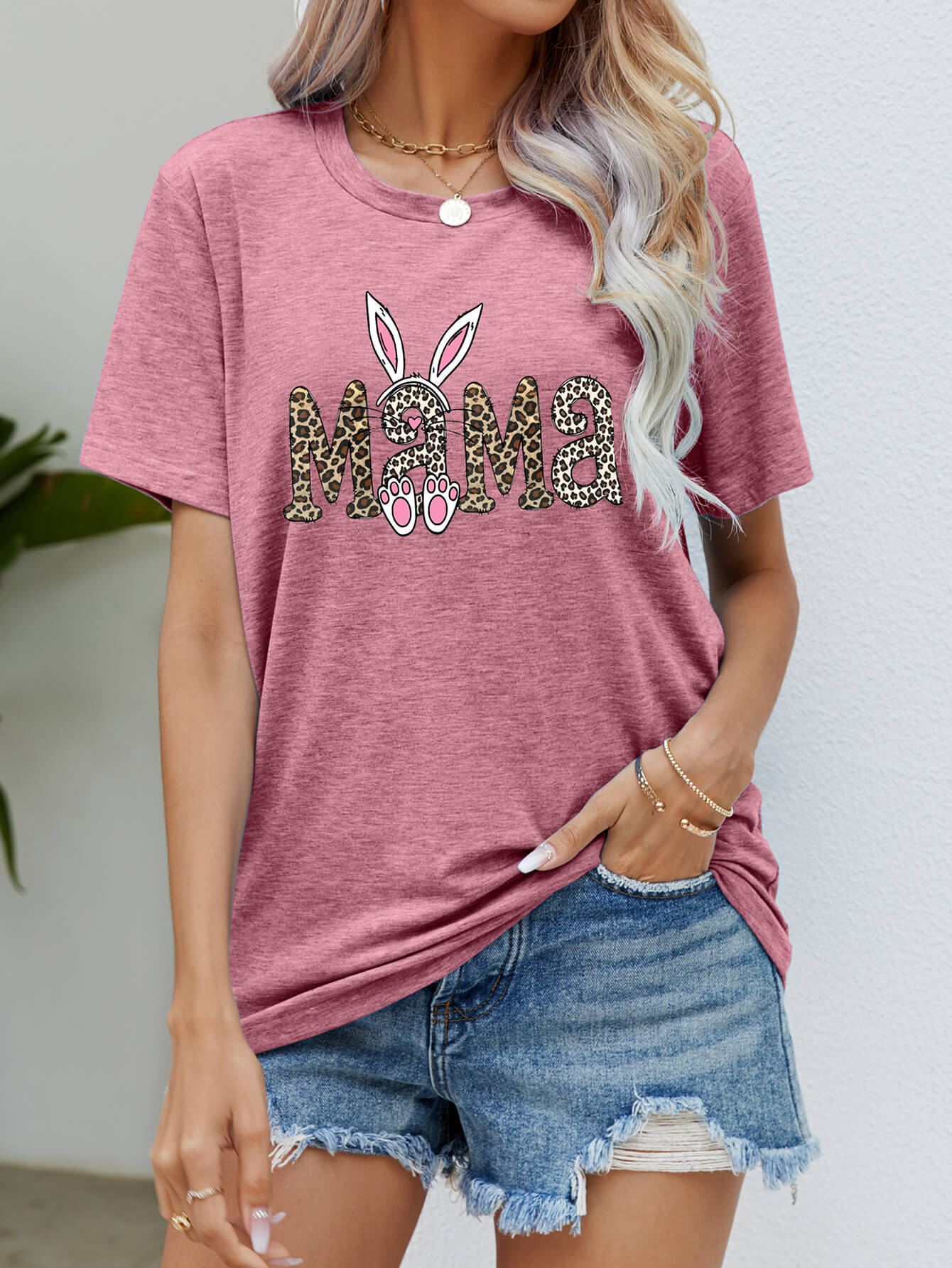 MAMA Easter Graphic Round Neck Tee