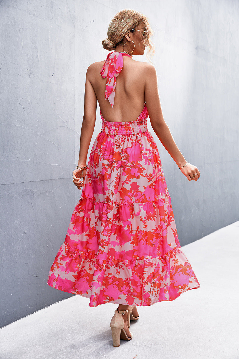 Someday Soon Printed Halter Dress