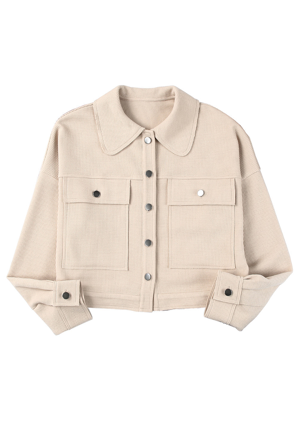 Waffle-Knit Jacket with Pockets