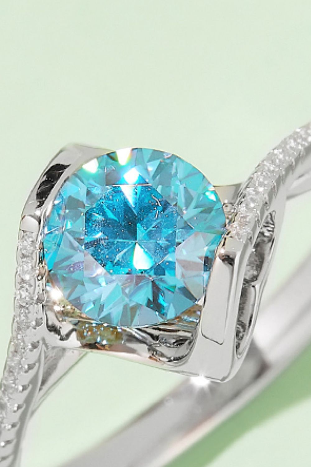 1 Carat Moissanite 925 Sterling Silver Twisted Ring