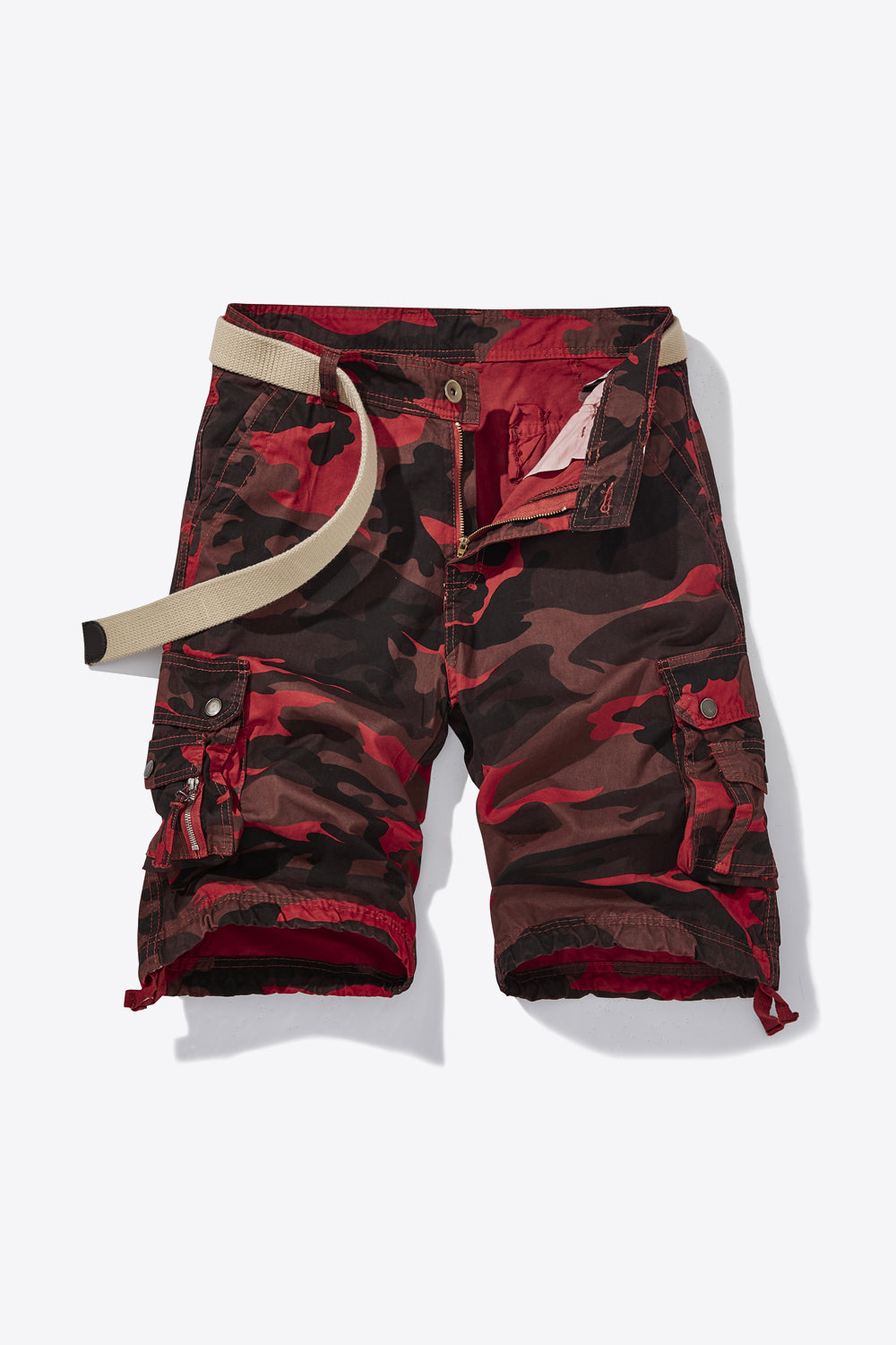 Camouflage Belted Cargo Shorts