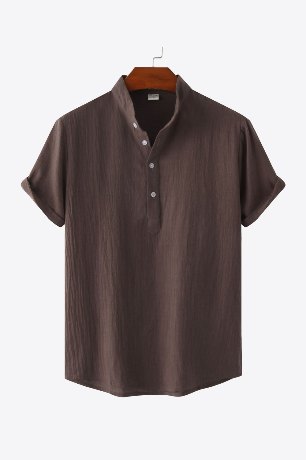 Textured Half-Button Top