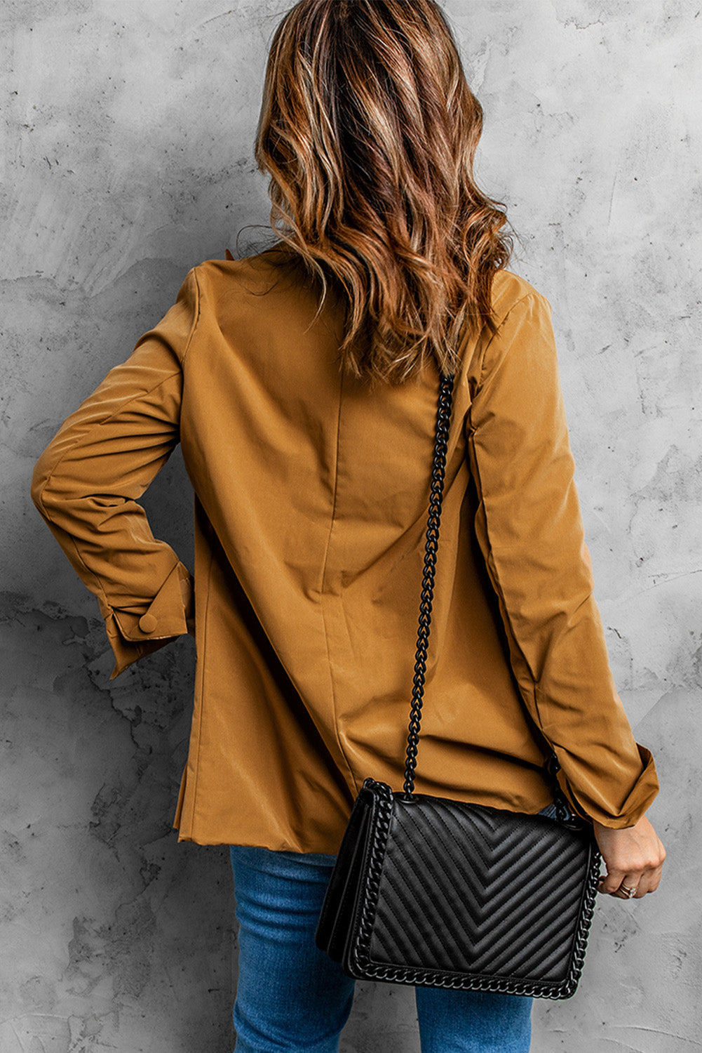 Double-Breasted Long Sleeve Blazer