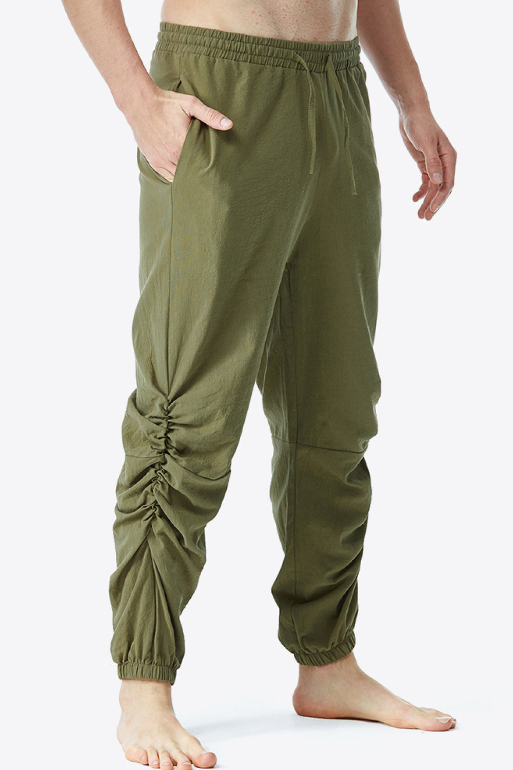 Full Size Ruched Drawstring Waist Pants