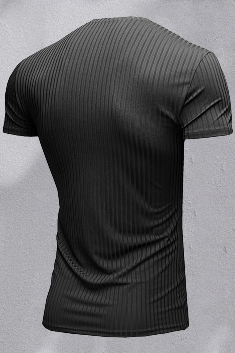 Ribbed V-Neck Short Sleeve Tee