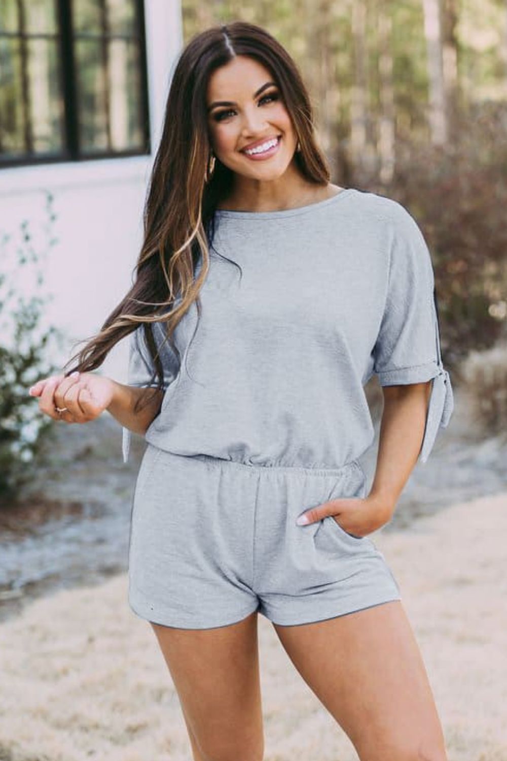 Tied Romper with Pockets