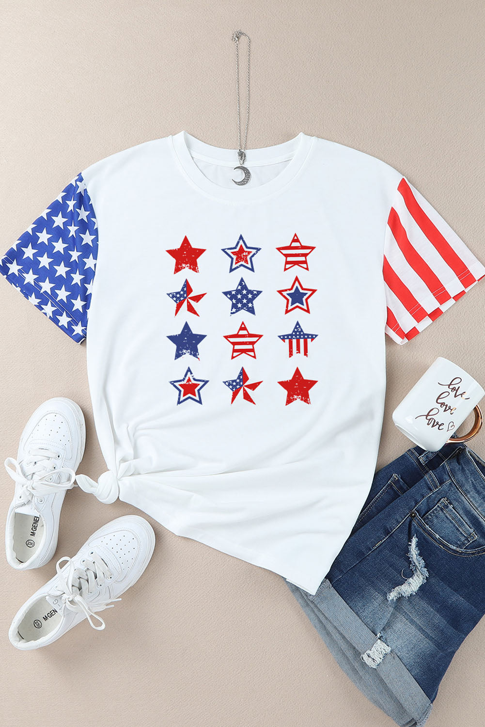 Stars and Stripes Round Neck Tee