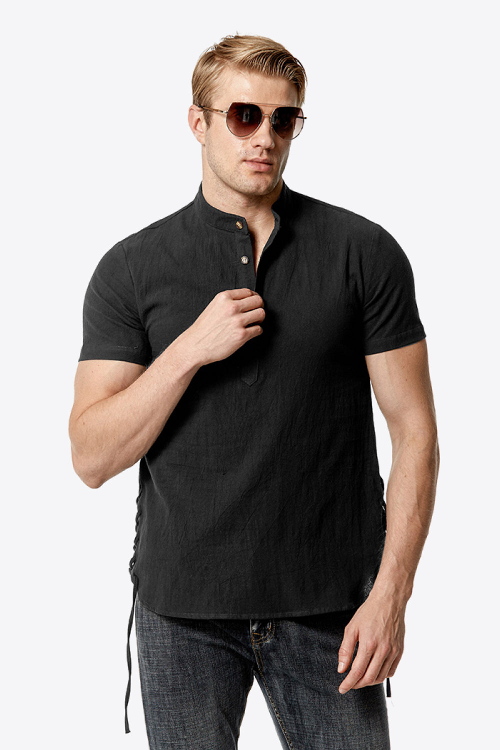 Short Sleeve Henley Tee