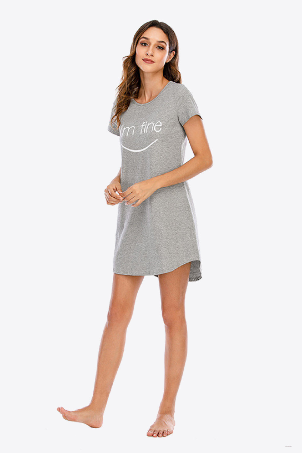 Animal Graphic Round Neck T-Shirt Dress
