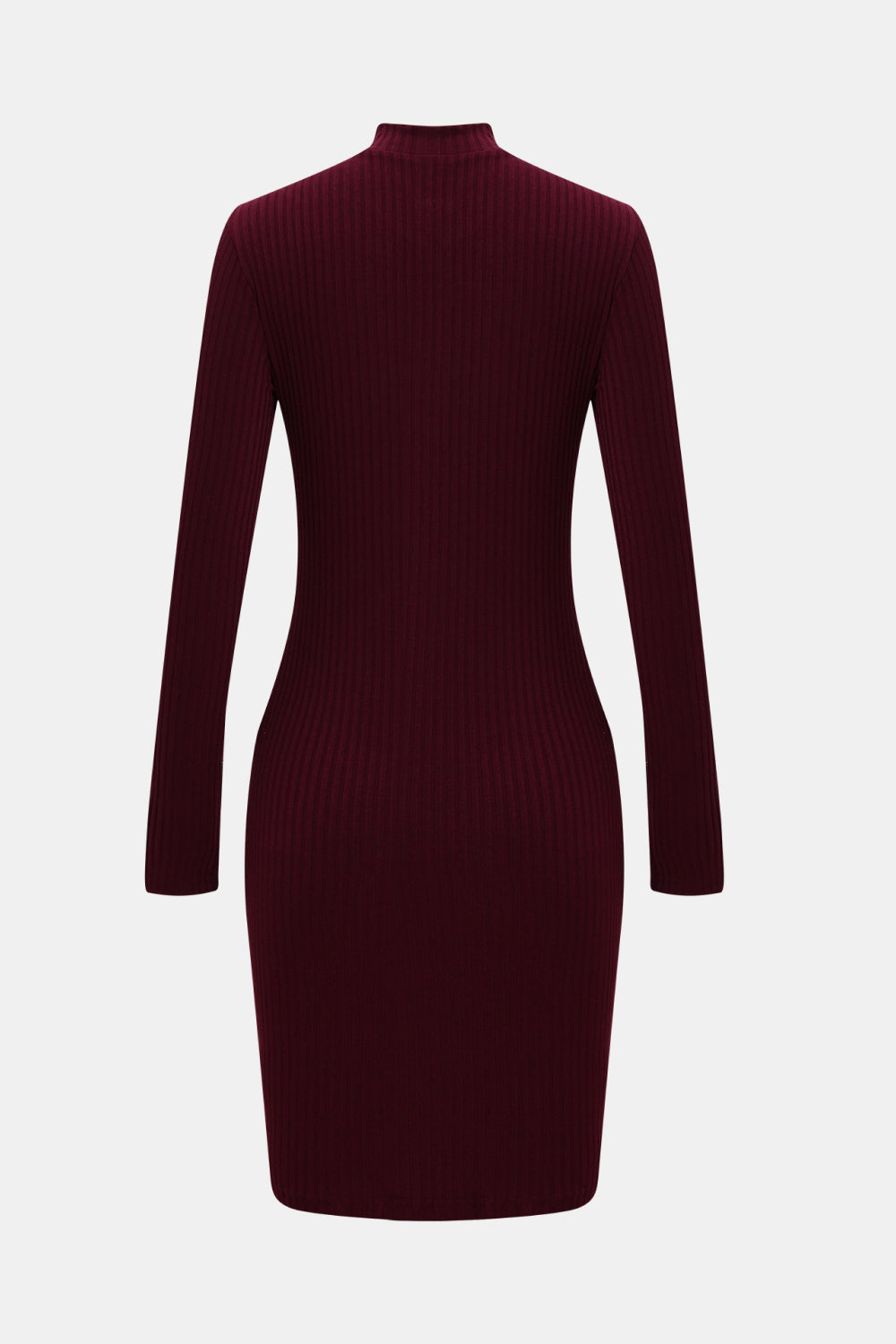 Quarter Zip Rib-Knit Dress