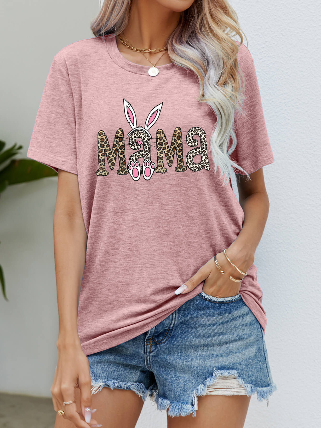 MAMA Easter Graphic Round Neck Tee