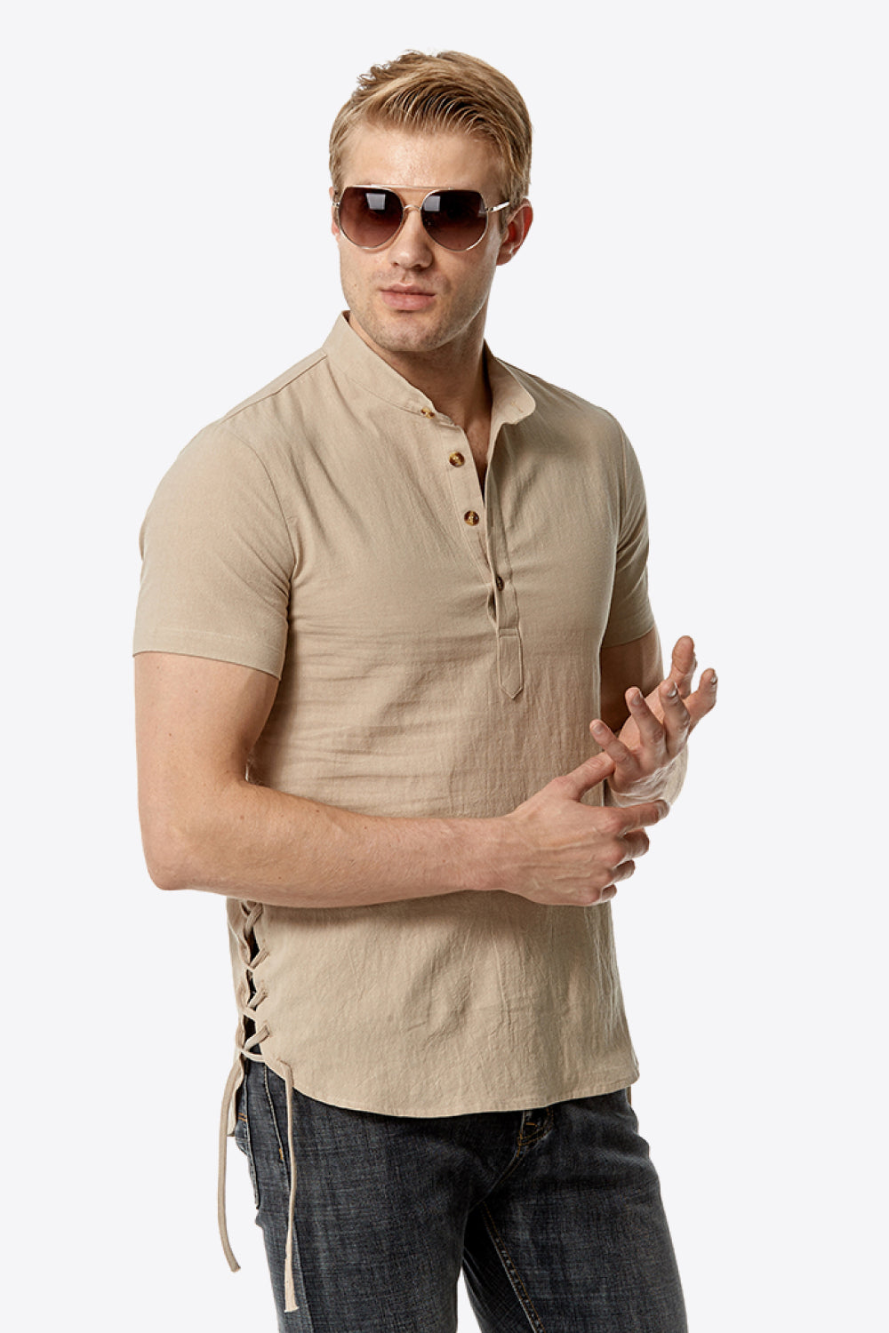 Short Sleeve Henley Tee