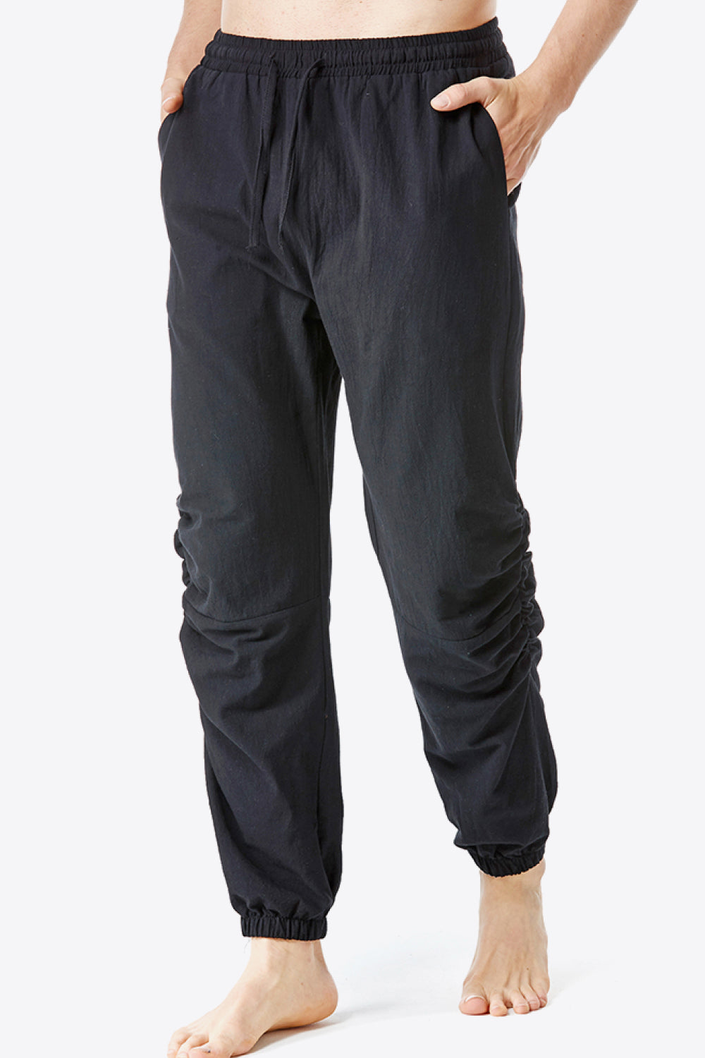 Full Size Ruched Drawstring Waist Pants