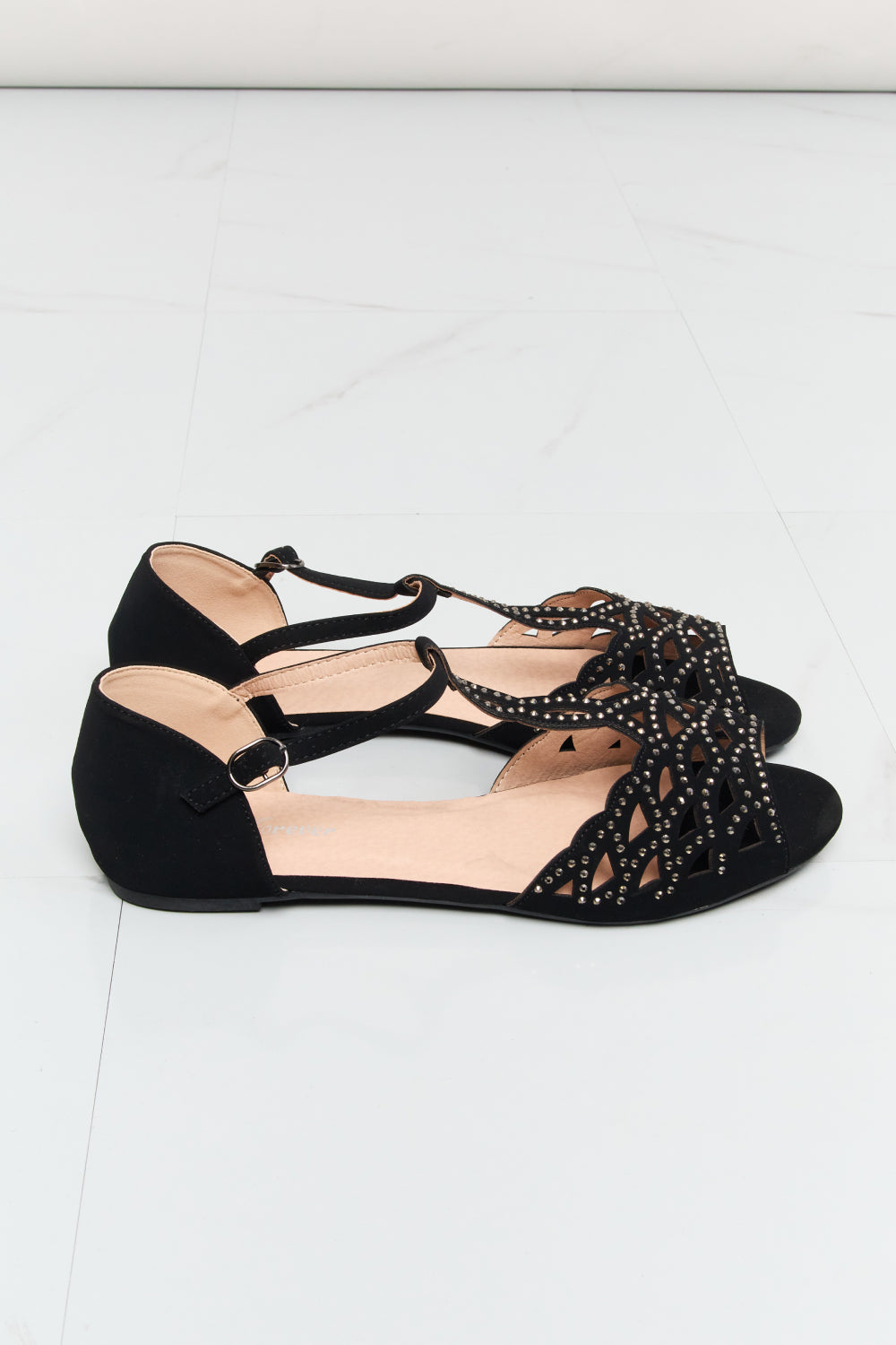 Forever Link Rhinestone Cutout Peep Toe Sandals