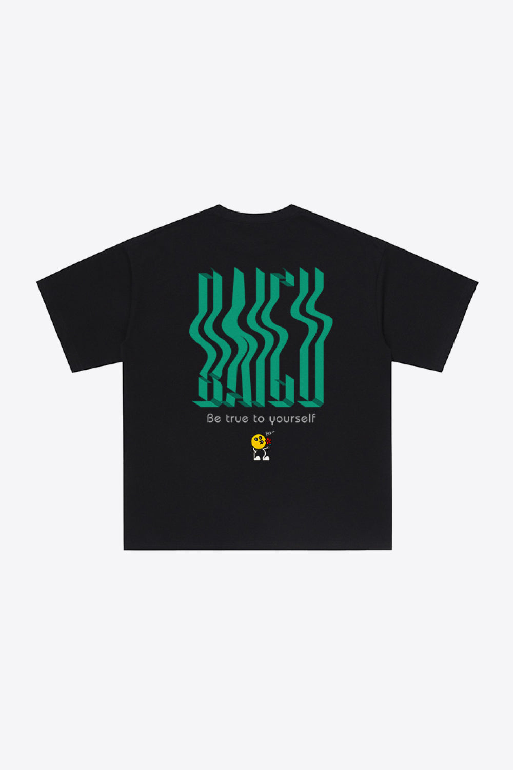 Graphic Dropped Shoulder Round Neck Cotton Tee