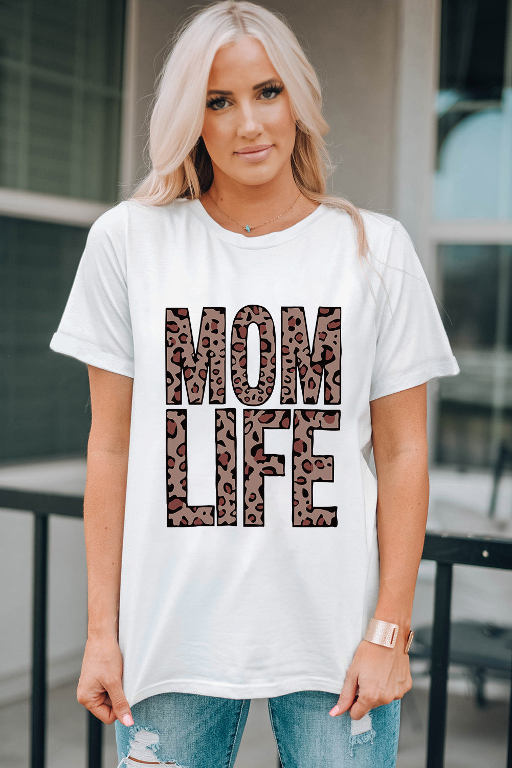 MOM LIFE Leopard Graphic Tee