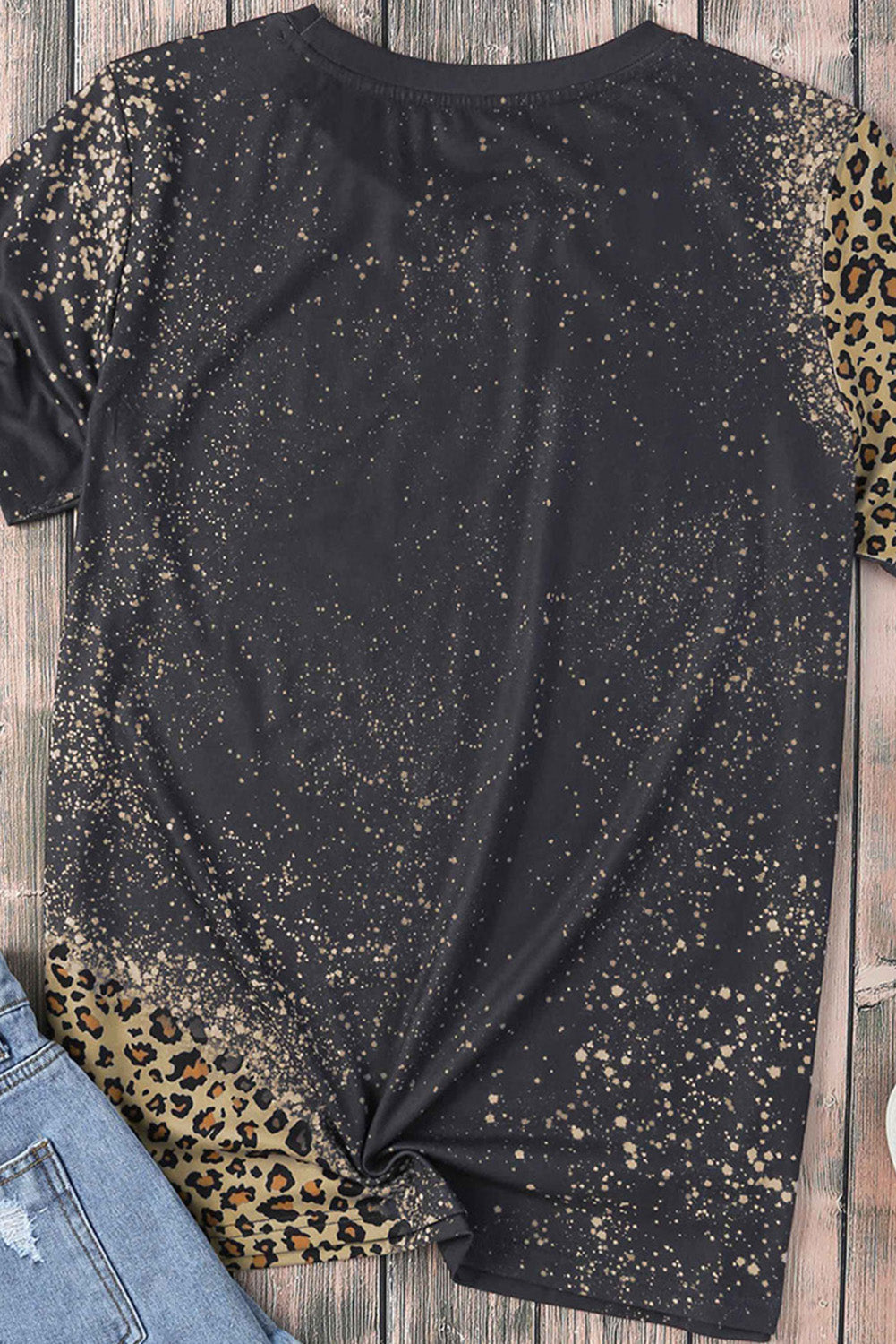 Slogan Graphic Leopard Tee Shirt - Deals DejaVu