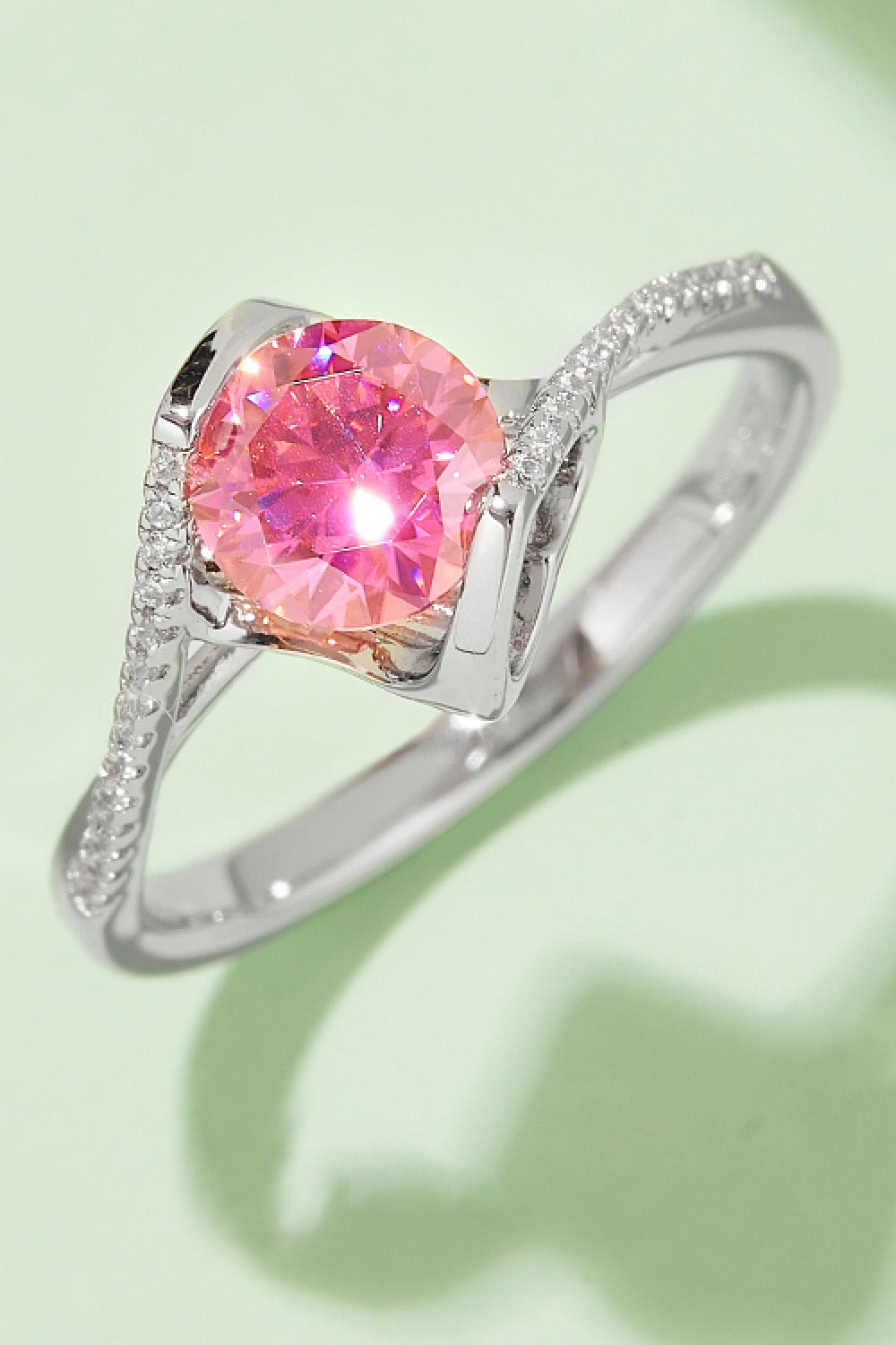 1 Carat Moissanite 925 Sterling Silver Twisted Ring