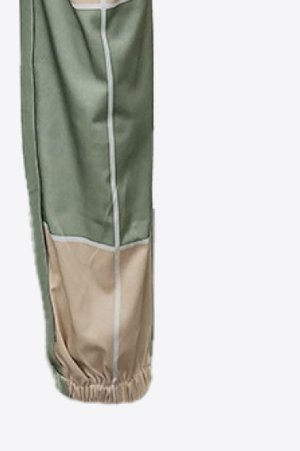 Color Block Button Detail Cutout Joggers