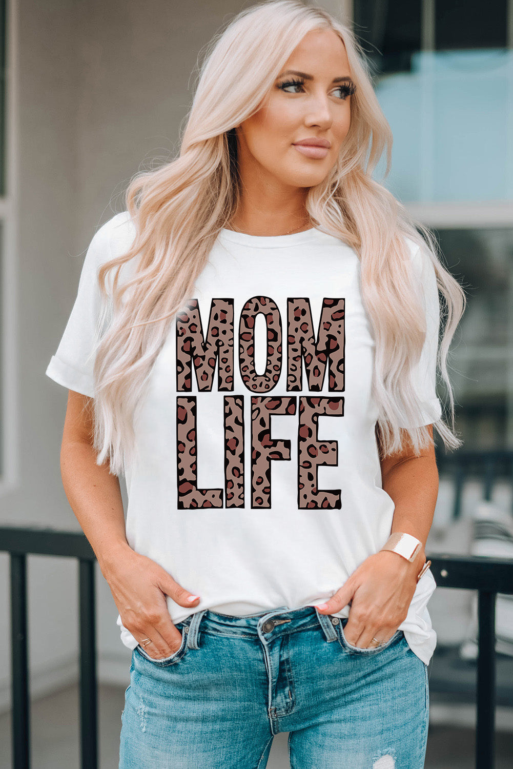 MOM LIFE Leopard Graphic Tee