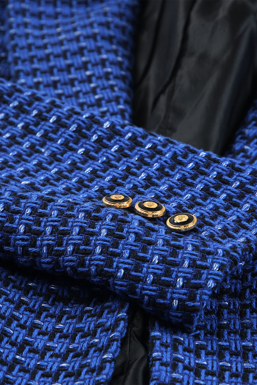 Double-Breasted Seam Detail Lapel Collar Blazer