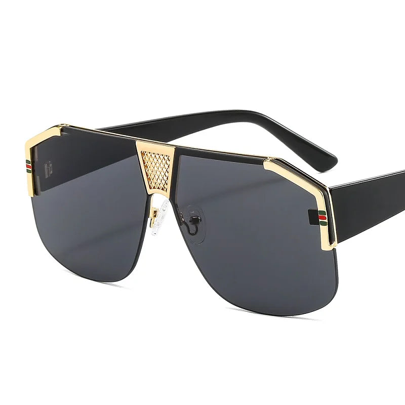2021 New Gradients Shield Sunglasses Men Women Leopard Square Luxury Trend Fashion Pc Lens Alloy Metal Decorate Cool Sun Glasses