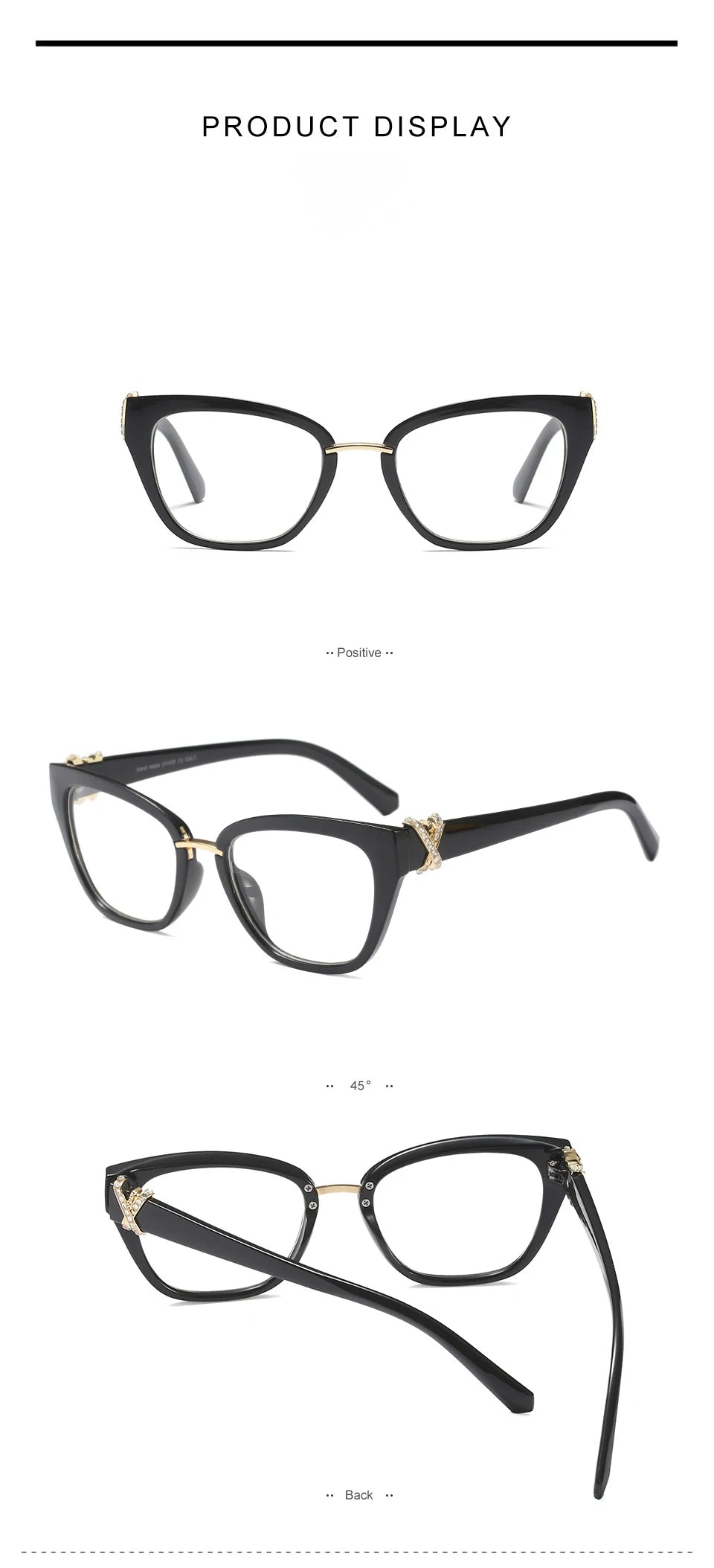 Women Rhinestone Decoration Styles Optical Fashion Computer Glasses
