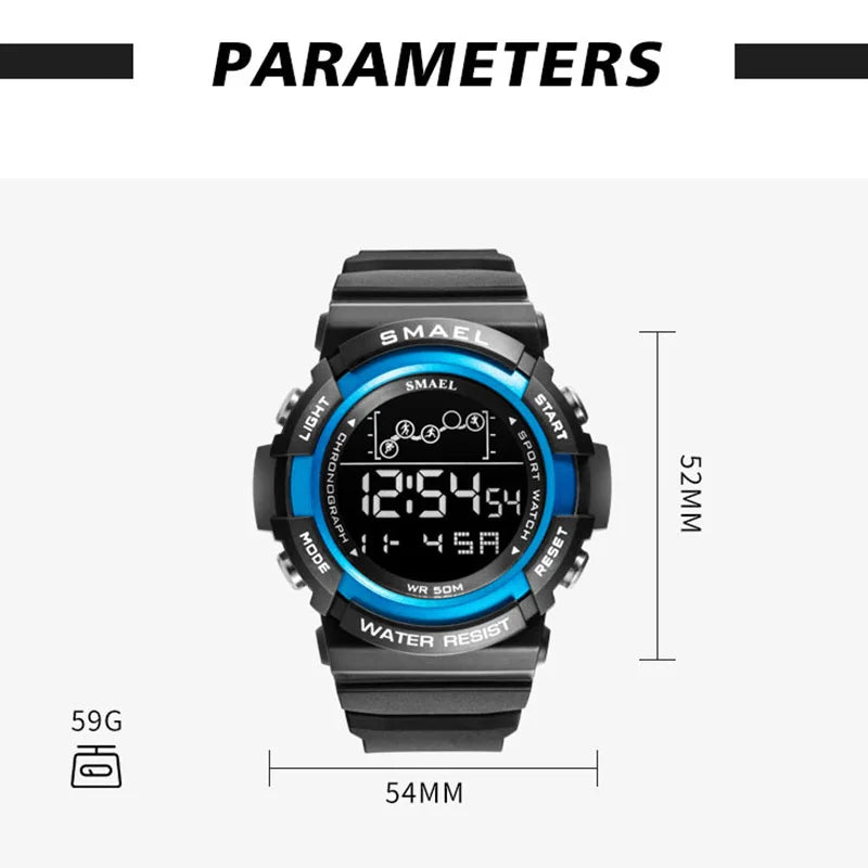 Sport Watch Men Digitak Clock SMAEL Mens Wristwatches LED Alarm Clocks Male Army Green Bracelet 1426 Waterproof Watches Digital