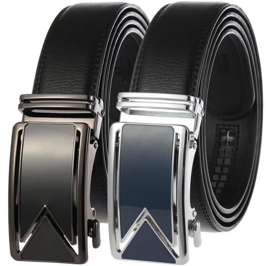 Genuine Leather Men's Belts Fashion Alloy Automatic Buckle Belt Business Casual High Quality Waistband Luxury Brand Male Belt