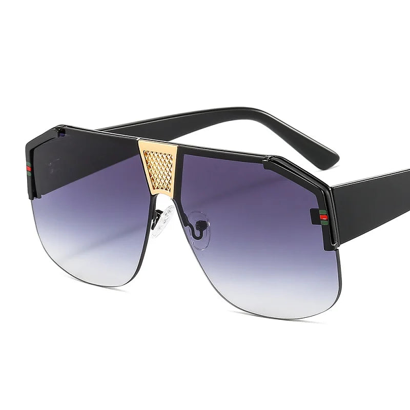 2021 New Gradients Shield Sunglasses Men Women Leopard Square Luxury Trend Fashion Pc Lens Alloy Metal Decorate Cool Sun Glasses